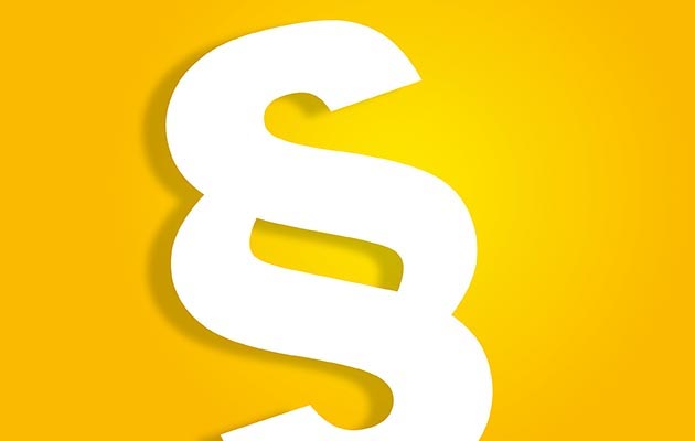 Rechte & Pflichten Lausbefall Ein Paragraphenzeichen in weiß vor gelben Hintergrund ist zu sehen.